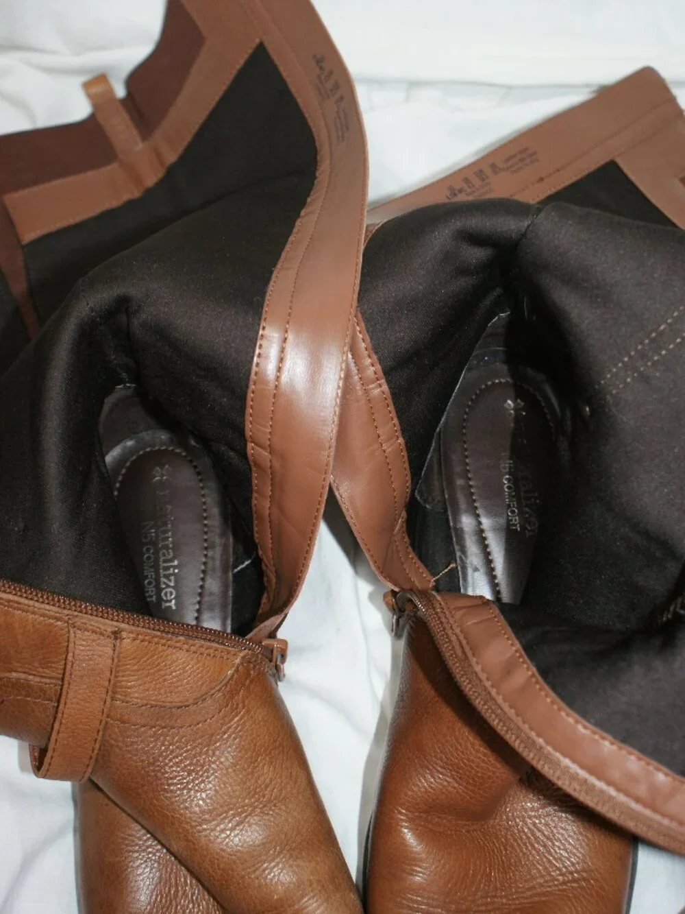 Naturalizer Tall Leather Wide Calf Riding Boots - Camel Brown - Size 8.5 - EUC